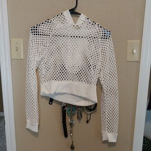 Fishnet Hoodie Crop
